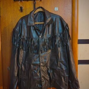 Forever 21 Black Fringe Leather Jacket